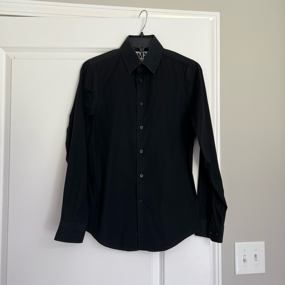 Express Mens Black Formal Dress Shirt